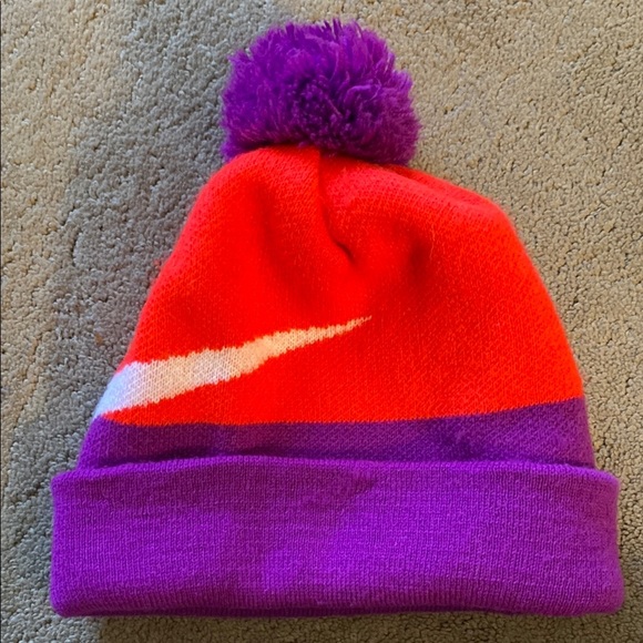 Nike Kids Orange and Purple Beanie and Gloves Set - Picture 9 of 13